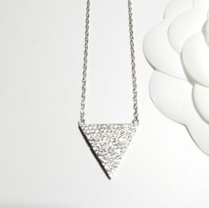 Sterling Silver 925 Pave CZ Necklace